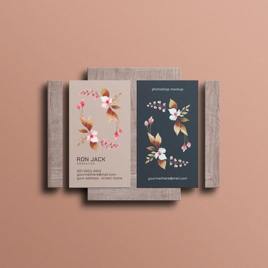 Free Floral Business Card Mockup Psd