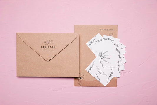 Free Floral Design Envelope Mock-Up Psd