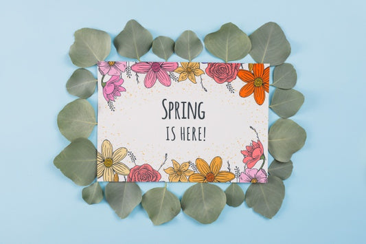 Free Floral Frame Composition For Spring Psd