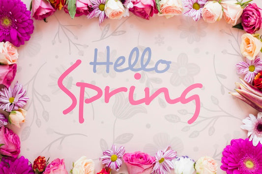 Free Floral Frame With Message For Spring Psd