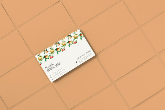 Free Floral Name Card Design Psd