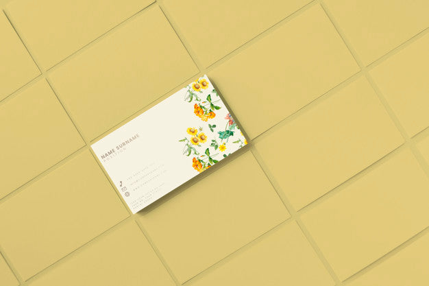 Free Floral Name Card Design Psd