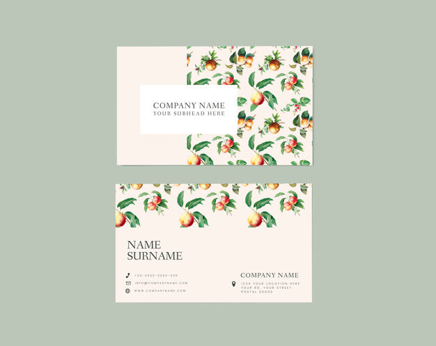 Free Floral Name Card Design Psd