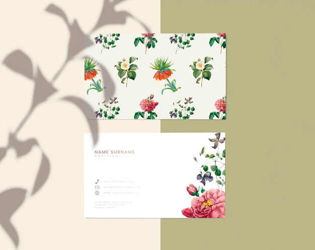 Free Floral Name Card Design Psd