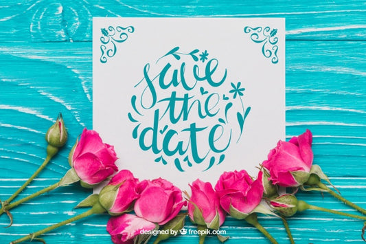 Free Floral Save The Date Concept Psd