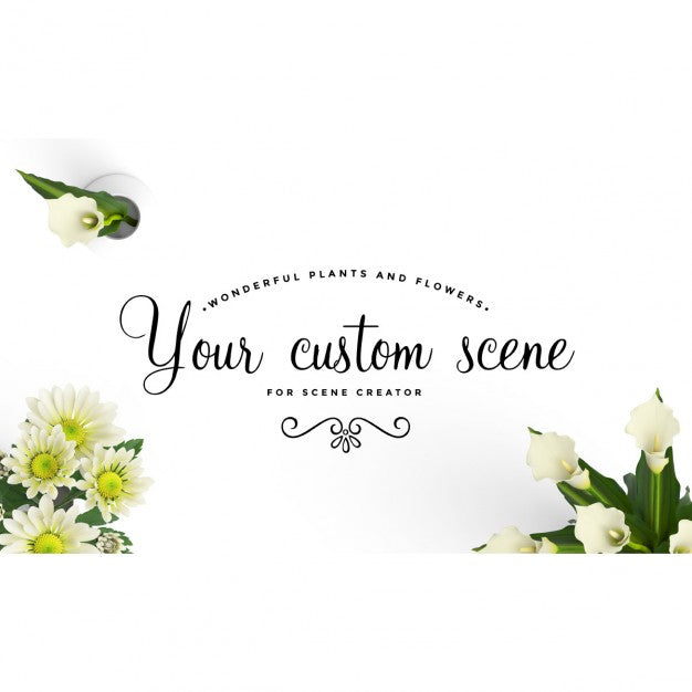 Free Floral Scene Mock Up Psd