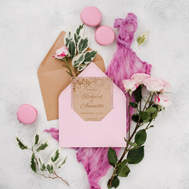 Free Floral Wedding Concept Mock-Up Psd