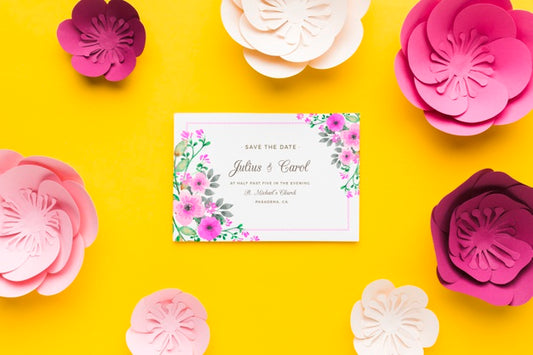 Free Floral Wedding Concept Mock-Up Psd