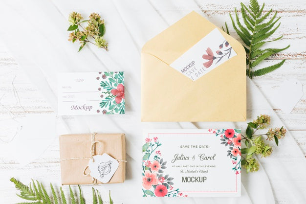 Free Floral Wedding Concept Mock-Up Psd