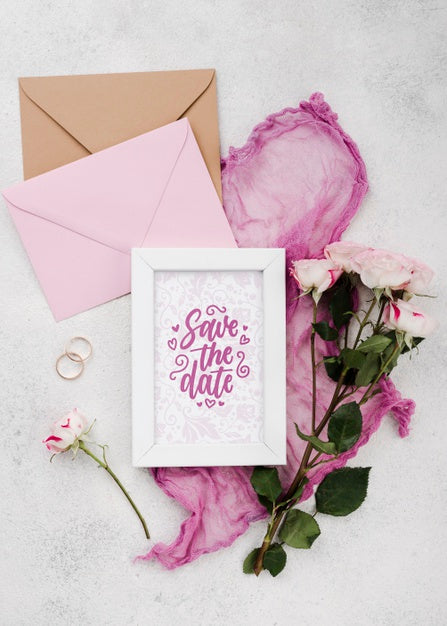 Free Floral Wedding Concept Mock-Up Psd