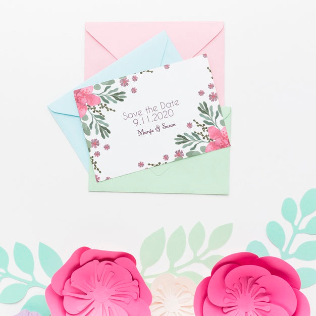 Free Floral Wedding Concept Mock-Up Psd