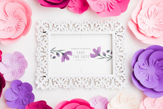 Free Floral Wedding Concept Mock-Up Psd