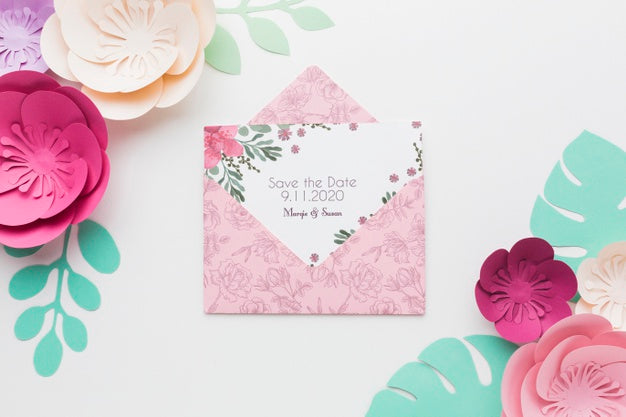 Free Floral Wedding Concept Mock-Up Psd