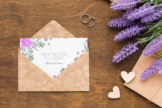 Free Floral Wedding Concept Mock-Up Psd