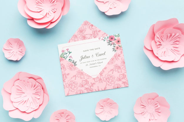 Free Floral Wedding Concept Mock-Up Psd