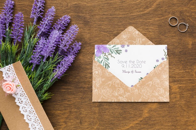 Free Floral Wedding Concept Mock-Up Psd