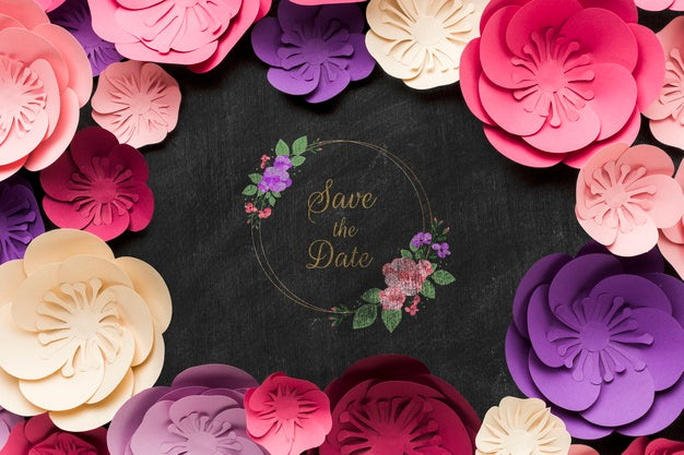 Free Floral Wedding Concept Mock-Up Psd