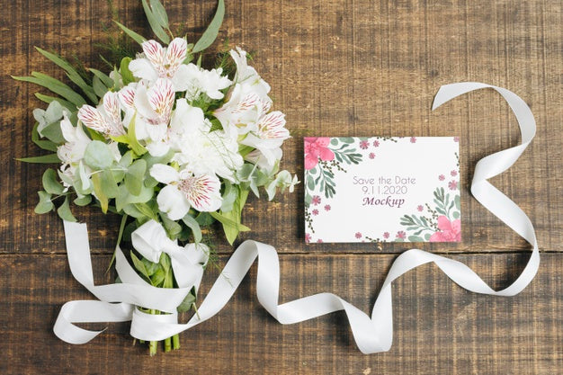 Free Floral Wedding Concept Mock-Up Psd