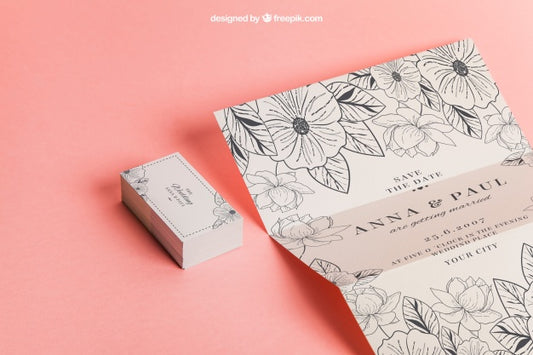 Free Floral Wedding Invitation And Cards Psd