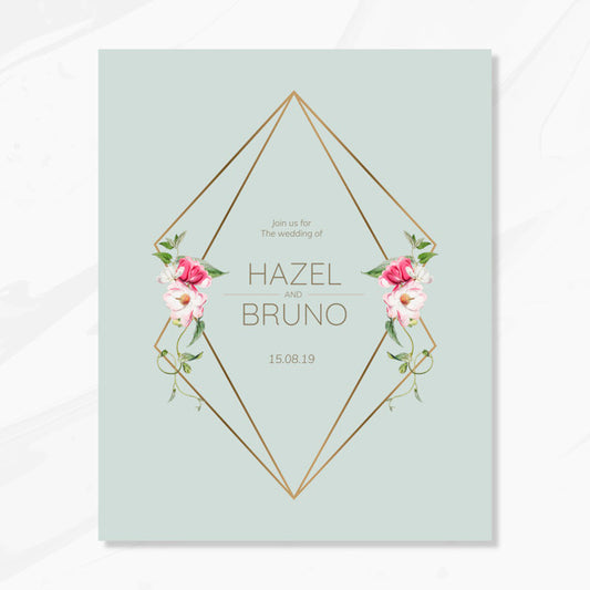 Free Floral Wedding Invitation Card Mockup Psd