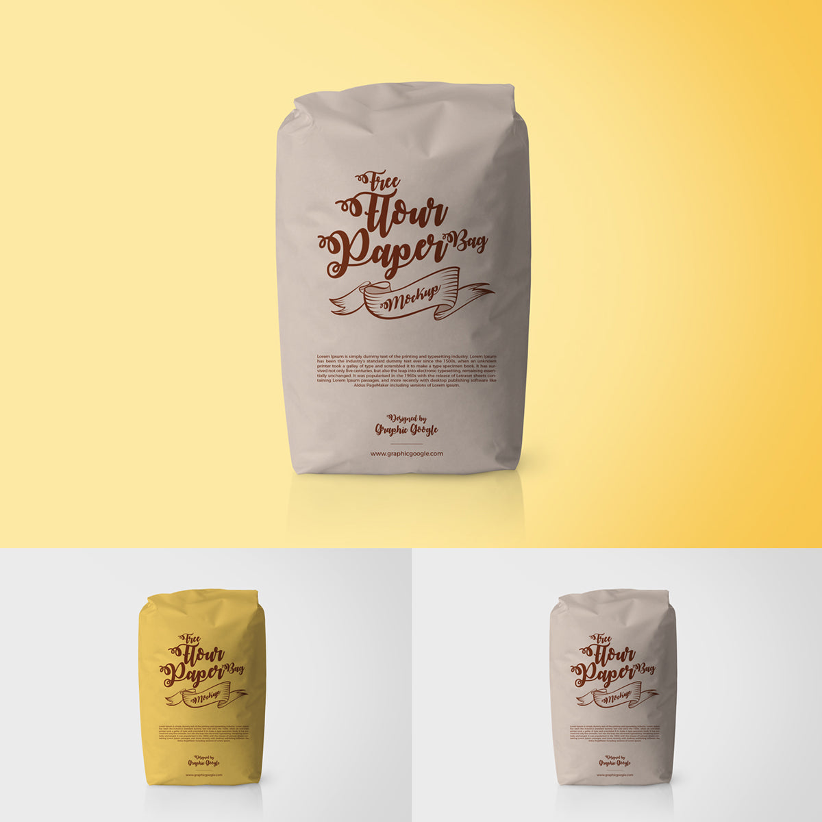Free Flour Packaging Paper Bag Psd Mockup