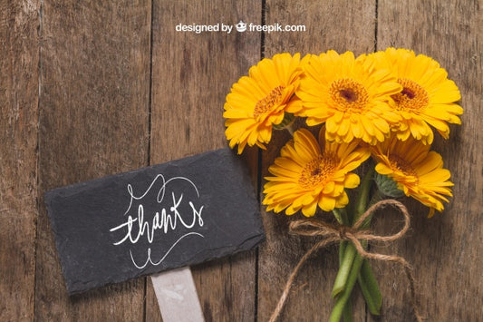 Free Flower Concept With Sign Psd