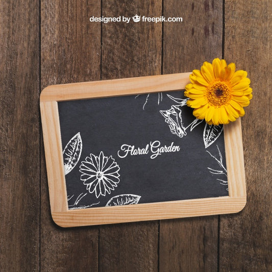 Free Flower Concept With Slate Psd