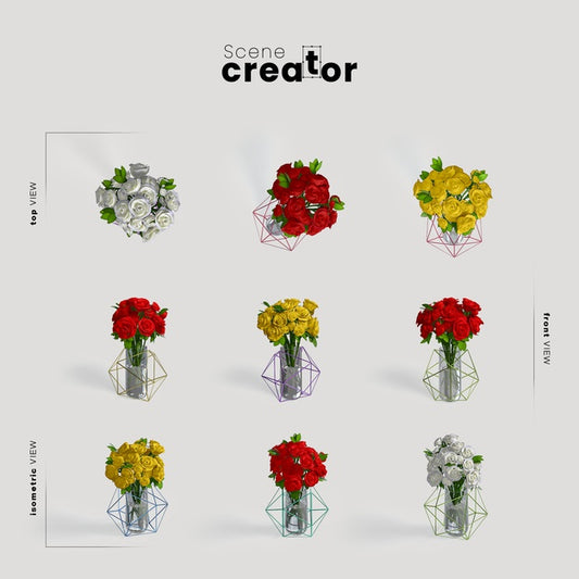 Free Flower Vase View Of Spring Scene Creator Psd