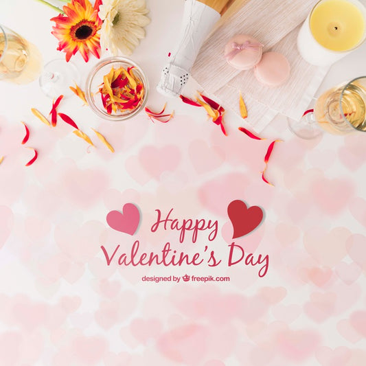 Free Flowers For Valentines Day With Mock-Up Psd
