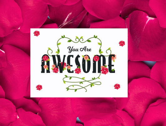 Free Flowers Petals With Message Card Psd