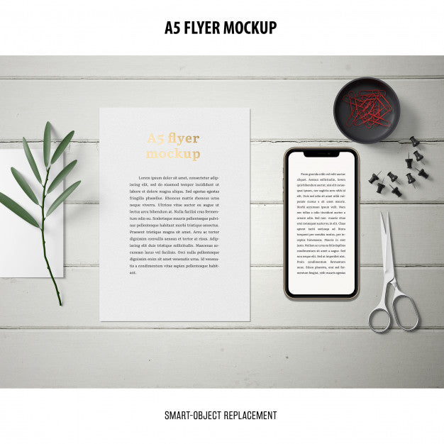 Free Flyer Mockup In A Desktop Psd