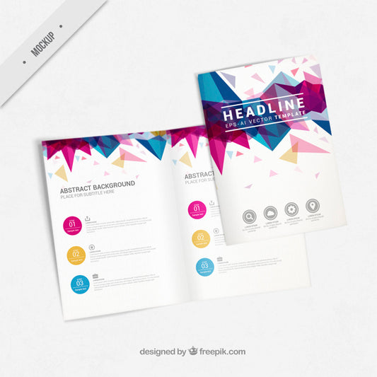 Free Flyer Mockup With Abstract Shapes Psd
