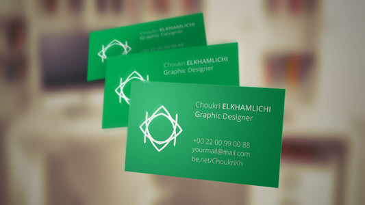 Free Flying Business Card Mockup