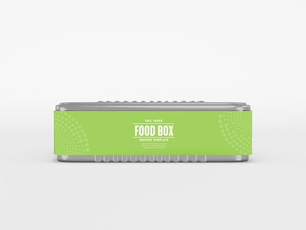Free Foil Paper Food Box With Sleeve Mockup Psd