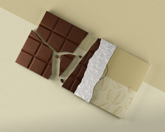 Free Foil Wrap For Chocolate Tablet Mock-Up Psd