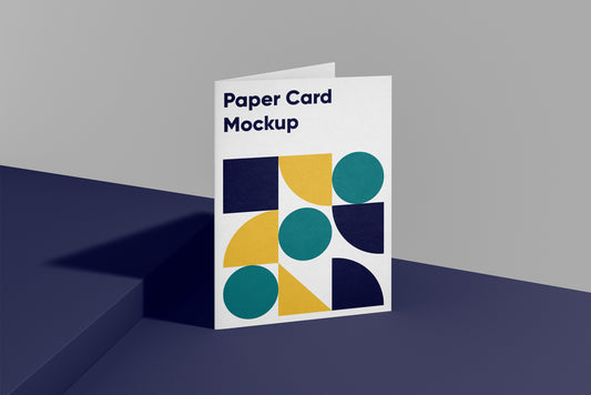 Free Folded A4 Paper Card Mockup