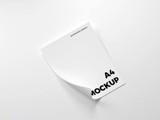 Free Folded A4 Paper Mockup