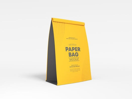 Free Folded Paper Bag Packaging Mockup Psd