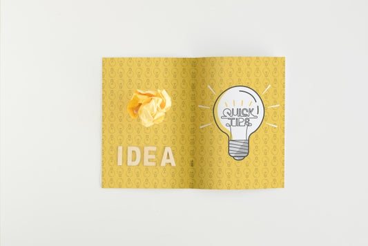 Free Folded Paper Mockup With Tips Concept Psd