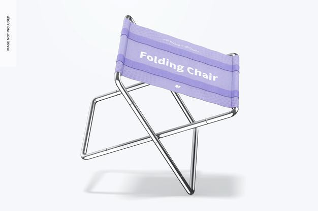 Free Folding Chair Mockup, Leaned Psd
