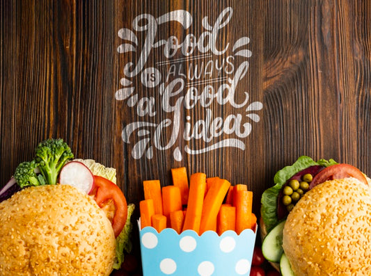 Free Food Is Always A Good Idea Fast-Food Made From Veggies Psd