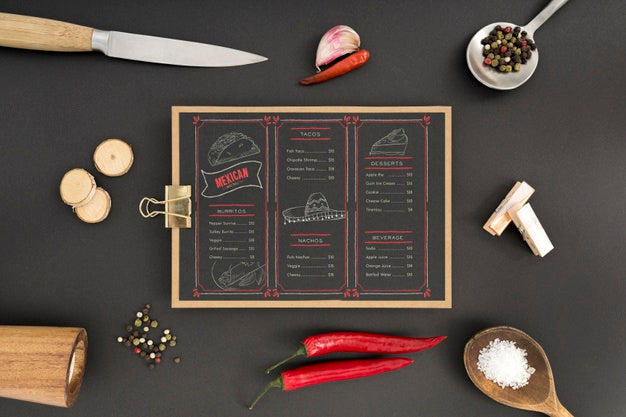 Free Food Menu Concept Mock-Up Psd