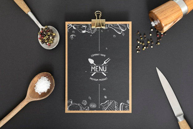 Free Food Menu Concept Mock-Up Psd