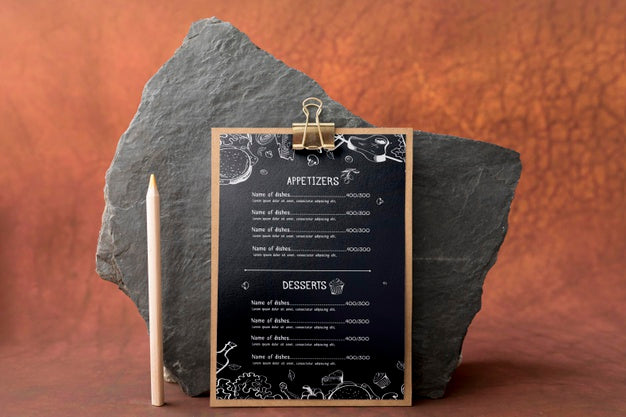 Free Food Menu Concept Mock-Up Psd