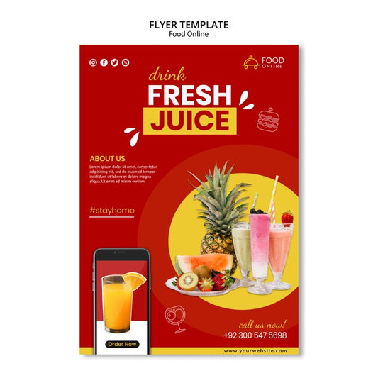 Free Food Online Concept Flyer Mock-Up Psd