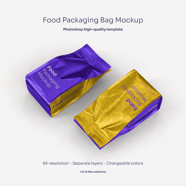 Free Food Packaging Bag Mockup Psd
