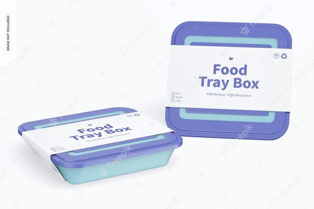 Free Food Tray Boxes With Lid Mockup Psd