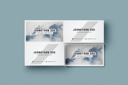 Free Four Business Card Mock Up Psd