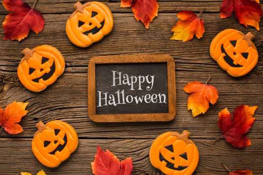 Free Frame And Chalk Board For Halloween Day Psd