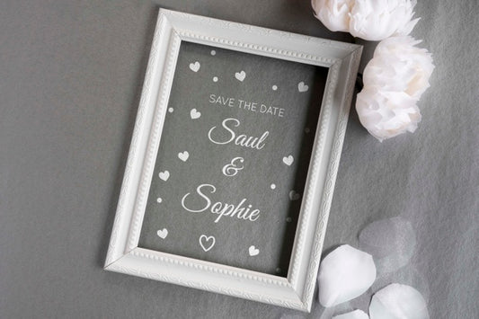 Free Frame For Wedding With Flowers Psd